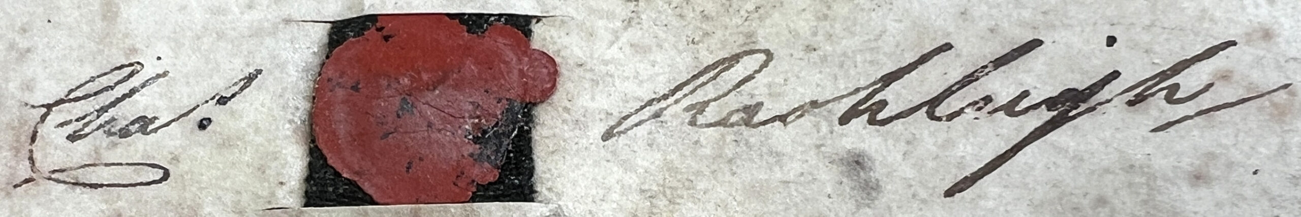 Signature and seal of Charles Rashleigh from the 1795 agreement